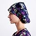 Outsport Print Scrub Caps Women Surgical Purple Hat Ponytail Multi Suitable