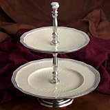 Two Tier Stand Aluminum/white Finish