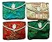 Assorted Asian brocade jewelry pouches with snap closure - set of 4