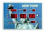 One Clock with New York Statue of Liberty Theme, Easy Read Date, Time, Temperature Full Information Clock (5 Stars Online Store - Ezshoponline, Inc.)
