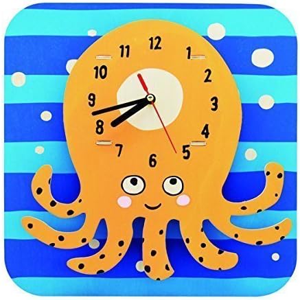 Cartoon Wooden Clock - Octopus