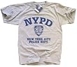 NYPD T-SHIRT, Officially Licensed Crewneck New York Police Department Athletic Tee, Gray