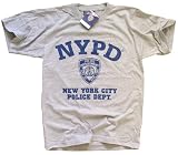NYPD T-SHIRT, Officially Licensed Crewneck New York Police Department Athletic Tee, Gray