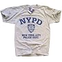 NYPD T-SHIRT, Officially Licensed Crewneck New York Police Department Athletic Tee, Gray