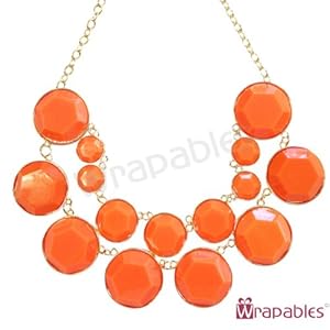 Wrapables Designer Inspired Double Layer Bubble Necklace, Coral