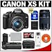 Canon Digital Rebel XS Digital SLR Camera Body (Black) & EF-S 18-55mm IS Lens + EF 75-300mm III Lens + BG-E5 Battery Grip + 8GB SD Card + Case + Cameta Bonus Accessory Kit