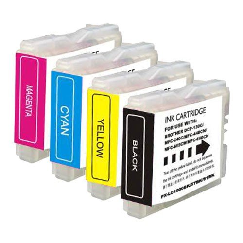 4-Pack Brother LC-51 Compatible Inkjet Combo for Brother DCP-130C/ MFC-240C/ FAX-2480C Printers (One each: LC51BK/ LC51C/ LC51M/ LC51Y)