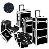 Valise Trolley XXL coiffure et esthétique Croco Noir