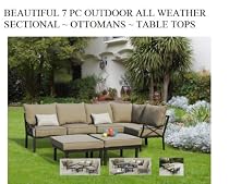 Big Sale Outdoor 7 Pc Sectional Patio Furniture Deep Seating Cushions ~ Ottomans