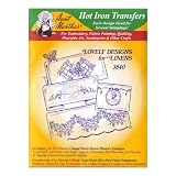 Aunt Marthas iron on transfers envelope for embroidery fabric painting quilting wearable art needlepoint & other crafts lovely designs for linens 3840 - B001GIIW96