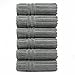 BC BARE COTTON Luxury Hotel & Spa Towel Turkish Cotton Hand Towels - Gray - Striped - Set of 6