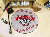 Script with Badger Head Baseball 29 Round Floor Mat (Rug) - Wisconsin Badgers