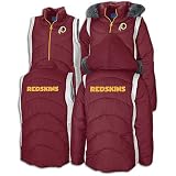 Washington Redskins NFL Women's, 4 in 1 ,Heavy Quilted Parka Jacket, Burgundy (Large)