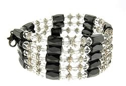 Glass Beads Magnetic Wrap Bracelet/Necklace/Anklet Lariat - Clear