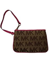 Apparel: Michael Kors Jet Set Item Small Signature Wristlet Beige/Ebony/Zinnia