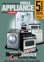 REPAIRTECH 5-Yr Appl, Under $1500 Extended Warranty DOP Excludes Washers - A-...