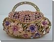 Flowered Handbag Jeweled Jewelry Trinket Box J1K2