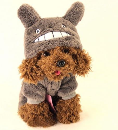 New Totoro Cosplay Dog Clothes Winter Soft Fleece Pet Clothing Hoodie Jumpsuit : XXS