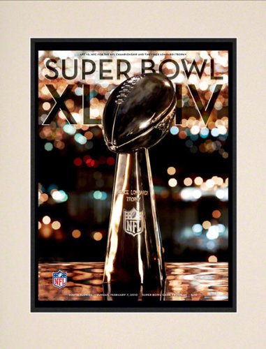 Matted 10.5 x 14 Super Bowl XLIV Program Print | Details: 2010, Saints vs Colts