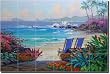 "Escape to the Islands" by Mikki Senkarik - Tropical Seascape Glass Tile Wall Floor Mural 24" x 36" Kitchen Shower Backsplash