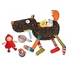 Crazy Cuddly Wolf 6 Piece Plush Play Set, Gray
