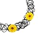 Yellow Flower　Retro 80s 90s Style Elastic Tattoo Choker Necklace