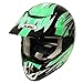 New Motocross ATV Dirt Bike MX Adult Racing Helmet , Green, XL