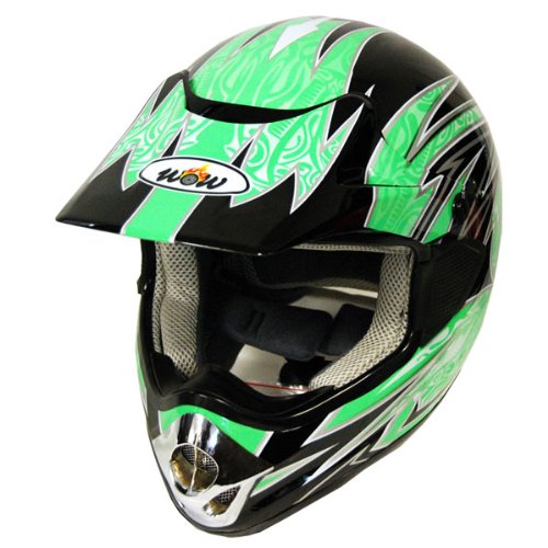 New Motocross ATV Dirt Bike MX Adult Racing Helmet , Green, XL