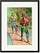 Black Framed/Matted Print 17x23, Robin Hood: Encounter With a Giant