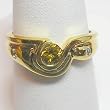 14K Yellow Gold Natural Yellow and White Diamond Ring