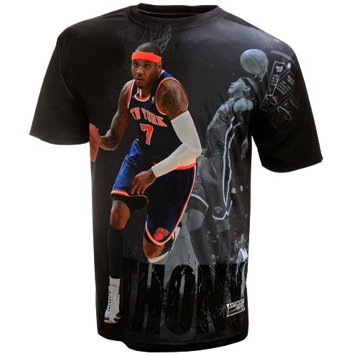 NBA Men's New York Knicks Carmelo Anthony Sublimated High Definition Photo Tee Shirt (Multi, XX-Large)