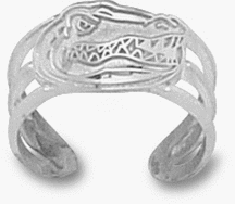 Florida Gators Gator Head Toe Ring - Sterling Silver Jewelry