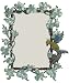 Bejeweled Green Leaves and Jeweled Bird Picture Frame, Holds 4"x6" Photo