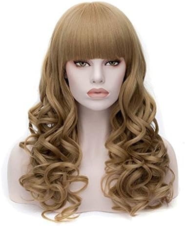 22'' Long Blonde Big Wave Curly Wigs Cosplay/Daily Use + Cap