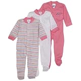 Gerber Snap Front Sleep 'N Play, 3 Pack, Newborn