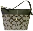 Coach Khaki Brown Signature Stripe Shoulder Bag 11689