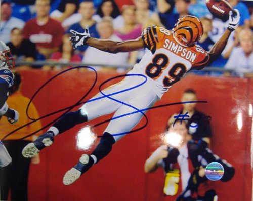 Jerome Simpson Cincinnati Bengals Autographed 8x10 - White Jersey