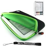 Premium Grade Barnes & Noble Nook Glove Sleeve Cover Case with extra pocket + 4-inch eBigvalue(TM) Determination Hand Strap + Full set of Screen Guard Protector for your Nook