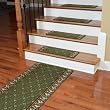 Washable Non-Skid Carpet Stair Treads - Trellis Green (13) PLUS a Matching 5' Runner