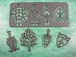 Miniature Clare-Bell Brass 4 Piece Brass Trivets in Black