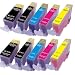 10 x kompatible XL Tintenpatronen mit CHIP & F�llstandanzeige, direkt einsetzbar f�r Canon Pixma IP 3600 4600 4700 MP 980 630 620 540 560 550 640 980 990 kompatibel zu PGI 520 CLI 521 Schwarz Cyan Gelb Magenta - 2 x kompletter Satz Patronen 100% Qualit�t