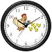 Hen and Chicks Bird Animal Wall Clock by WatchBuddy Timepieces (Hunter Green Frame)