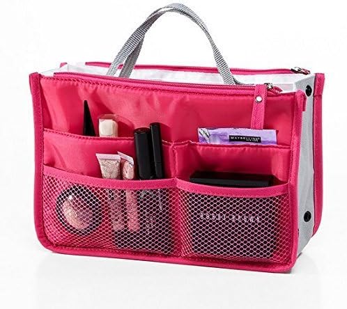 Handbag Pouch Bag in Bag Organiser Insert Organizer Tidy Travel Cosmetic Pocket(Rose) by MUFY