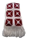 Hand Embroidered Scarf with Lots of Colorful Leather LES_WHITE_005