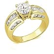 14K Yellow Gold Diamond Engagement Ring Semimount - CENTER STONE NOT INCLUDED