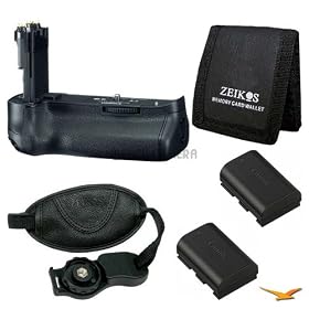 Canon Essential BG-E11 Battery Grip Bundle for Canon EOS 5D Mark III SLR Camera - BG-E11 Battery Grip, 2 Battery Packs LP-E6, ZE-WGS Professional Wrist Grip Strap for digital & SLR cameras, ZE-MC3A Tri-fold Memory Card Wallet - Stores up to 3 Memory Cards