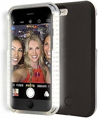 iPhone 6 6s Case Illuminate LED Selfie Light Protective Phone Cases with Power Bank 1700 MAH Black