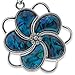Embolden Jewelry Flower Necklace | Silver Plated Hypoallergenic | Brilliant Chunky Abalone Paua Shell Mood Pendant