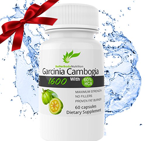 #1 Extremely Potent 100% Pure Garcinia Cambogia Extract with â˜…FREE BONUS GUIDEâ˜… Dual ActionÂ© Fat Burning Formula- Dr. Recommended -Research Verified+Enhanced 60% HCA 1600 Premium by Betterbody Nutrition Cleanse + Detox (Potent 1600mg, Clinically