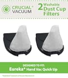 2 Eureka Quick Up Washable & Reusable Dust Cup Filters Fits Eureka Quick Up Vacuum Cleaner Models: 61, 70, 71, 61A, 70A, 70AX, 71A, 71AV, 71B, AG61A, UK61A, Z61A; Compare to Eureka Part # 39657; Designed & Engineered By Crucial Vacuum